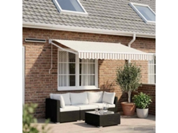 Vidaxl Toldo Retrátil Elétrico Cinza Claro E Branco