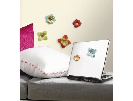 Adesivos para colegas de quarto, flores 3D, edição limitada, vinil multicolorido, para crianças.
