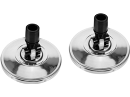Popetpop Conjunto De 2 Cabeças Mop Rotativas Com Base Em Aço Inoxidável Para Limpeza
