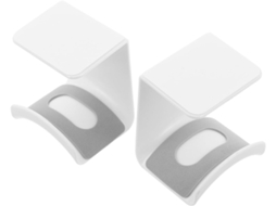 Suporte Para Fone De Ouvido Gamer Mesa Em Plástico Branco, Composto Por 2 Peças Instalação Sem Necessidade De Furar A