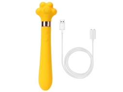 Vibrador De Massagem De Silicone De Cabea Dupla De 16 Frequncias Para Mulheres (amarelo) Yizhood