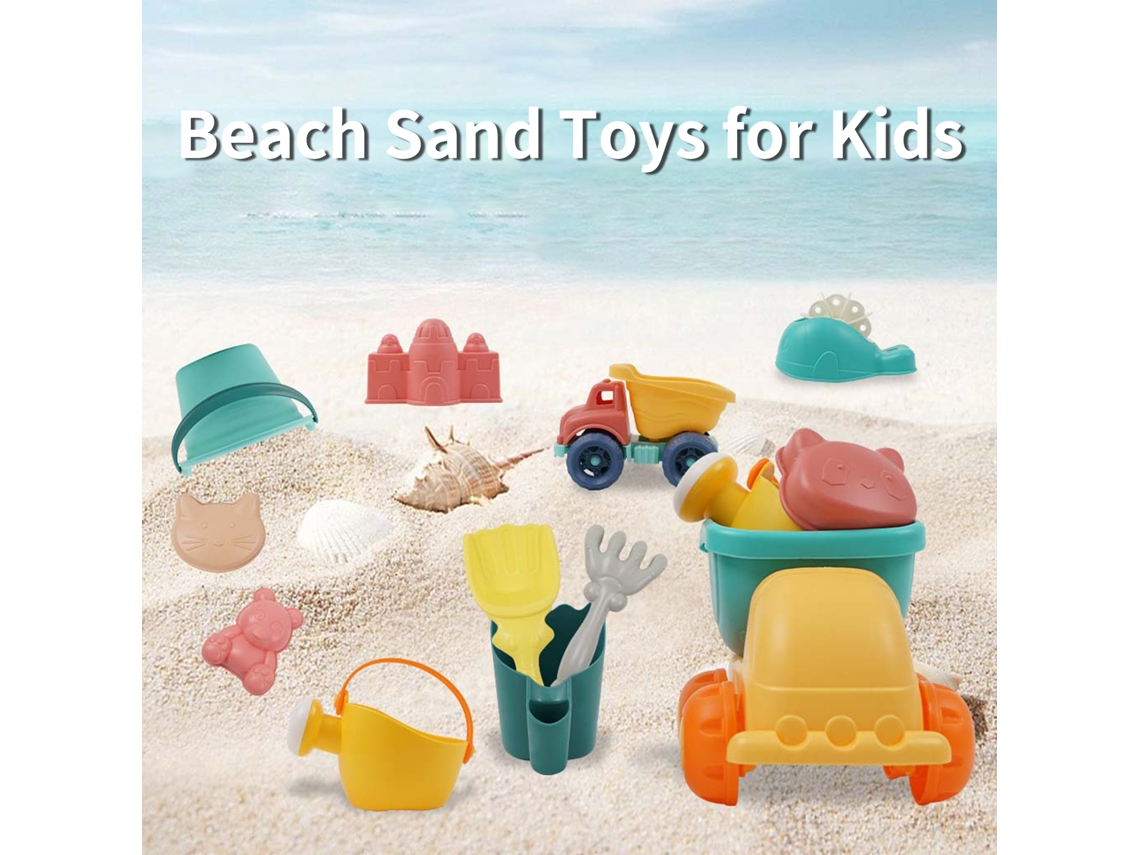 Business brinquedos de Areia para Praia para Crianças com Saco de Malha Carro Cesto e Pala 10pcs Brinquedos de Praia para Viagem Ao Ar Livre