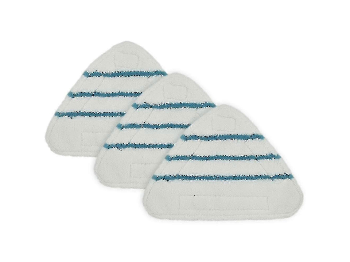 3pcs Kit Panos Microfibra Triangular Para Mop A Vapor, Laváveis E Reutilizáveis, Pretos E Brancos