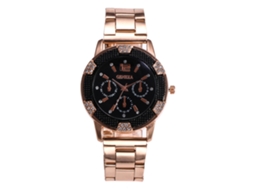 Relógio de quartzo com pulseira de aço e strass para homens e mulheres.