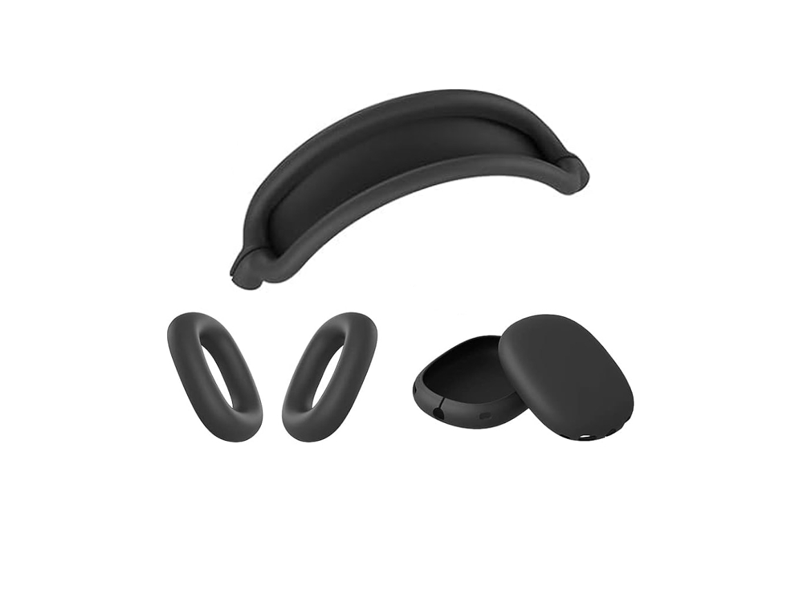 Capa Zruxe Para Airpods Max Em Silicone Preto (proteção 3 Em 1, Anti-riscos, Instalação Fácil)