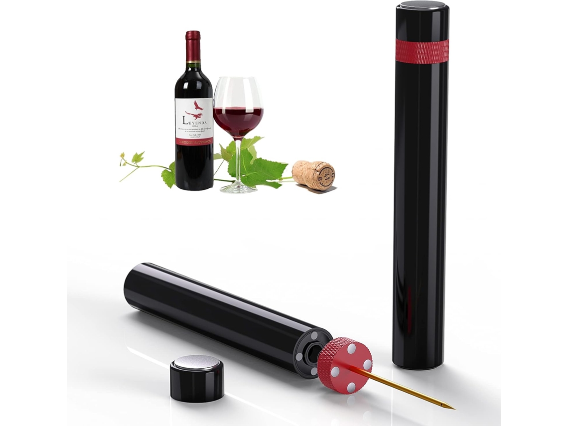 Saca-rolhas (preto E Vermelho), Rolha De Pressão De Ar 7s Que Salta Para Fora (14*2,1 Cm)