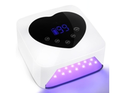 Lâmpada Para Nail Art Com 5 Ajustes De Temporizador E Visor Lcd Grande Em Formato De Coração - Branco