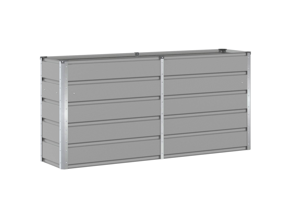 Conjunto 1 Floreira Vidaxl Cinzento-claro Aço (160 X 40 X 75 Cm)