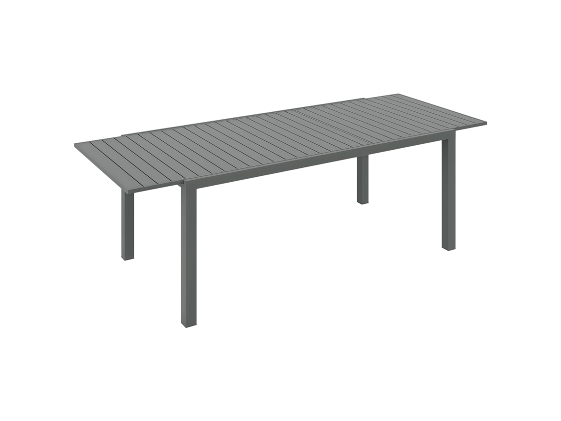 Extendable Garden Table, Rectangular Patio Table For 6-8 People, 50 Kg Capacity, 180/240x94x73 Cm, Dark Grey