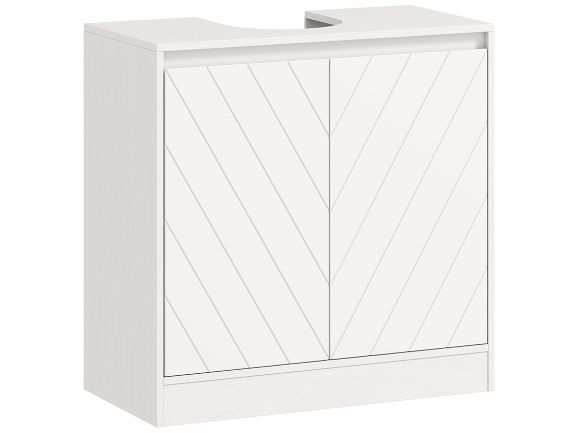Móvel Lavatório C/ 2 Portas E Prateleira Ajustável, C/ Ou Sem Pedestal, 60x30x59,8 Cm, Branco