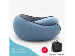 Travesseiro De Segurança Para Pescoço Em Viagens, Espuma Viscoelástica, Confortável E Respirável, Formato U, Azul Pavão. Aquaforge