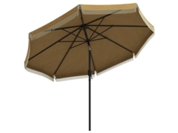 Guarda sol BTFORUS com frangas ø265cm inclinável mastro de metal em duas peças capa de vento cáqui/preto