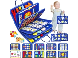 Livro De Atividades Montessori Para Crianças De 1 A 4 Anos, Brinquedo Educativo De 12 Páginas Com Fivelas E Zíperes Slowmoose
