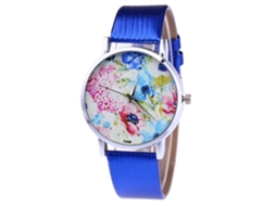 Reloj De Cuarzo Unisex Con Correa De Cuero Pu Colorida Zhoulianfa T458-yx (azul)