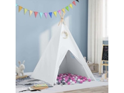 Vidaxl Tenda Teepee Branco 120 X 120 X 150 Cm Tecido E Plástico