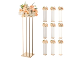 Suporte Floral Geométrico Para Casamentos 10 Unidades 200 X 200 X 800 Mm Dourado Vevor