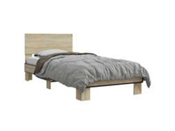 Estrutura de Cama com Cabeceira Carvalho Sonoma MAISON EXCLUSIVE (80x200 cm)