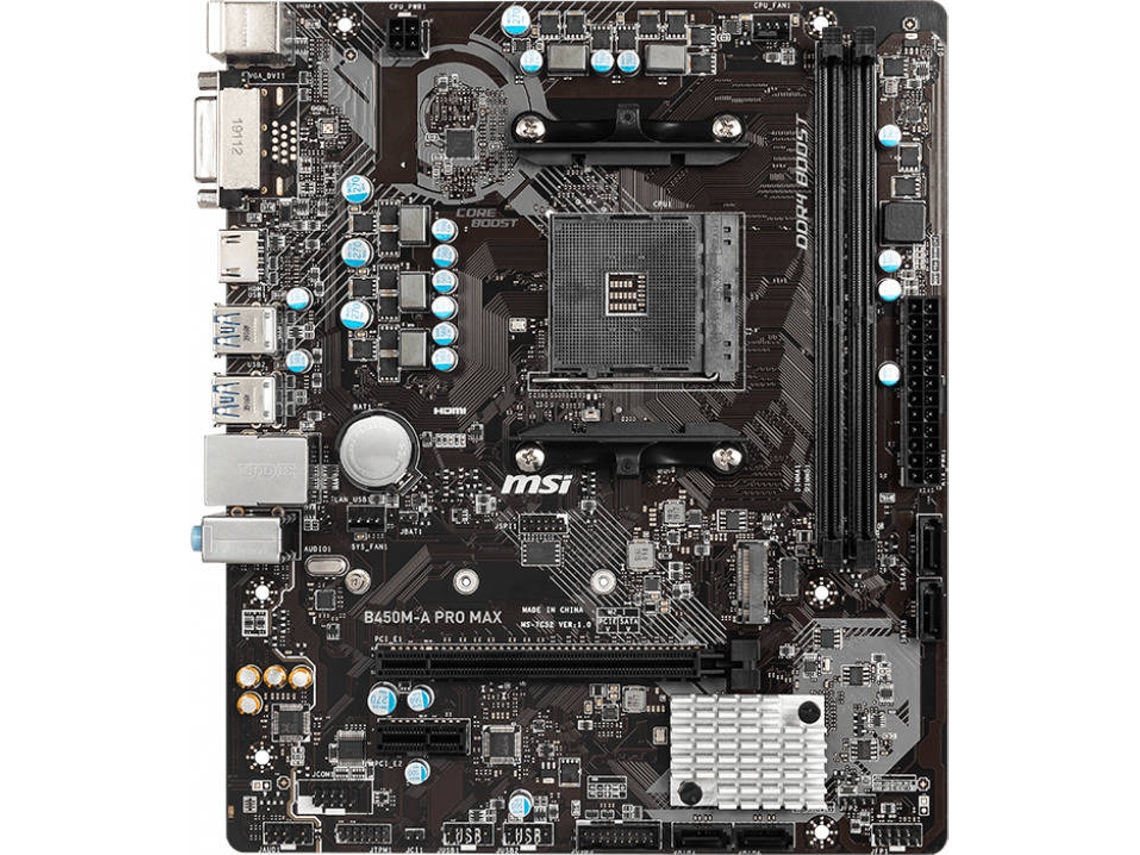 Motherboard MSI B450M-A PRO MAX (Socket AM4 - AMD B450 - Micro ATX)