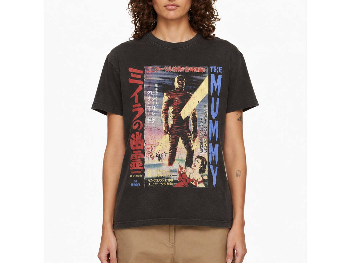 Rockinstone Horror Movies The Mummy Japanese Poster Solid Smoke Adult T-shirt Size:xl