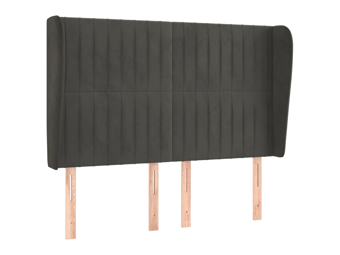 Headboard, Headboards Vidaxl Cinzeto Veludo (147 X 23 X 118/128 Cm)