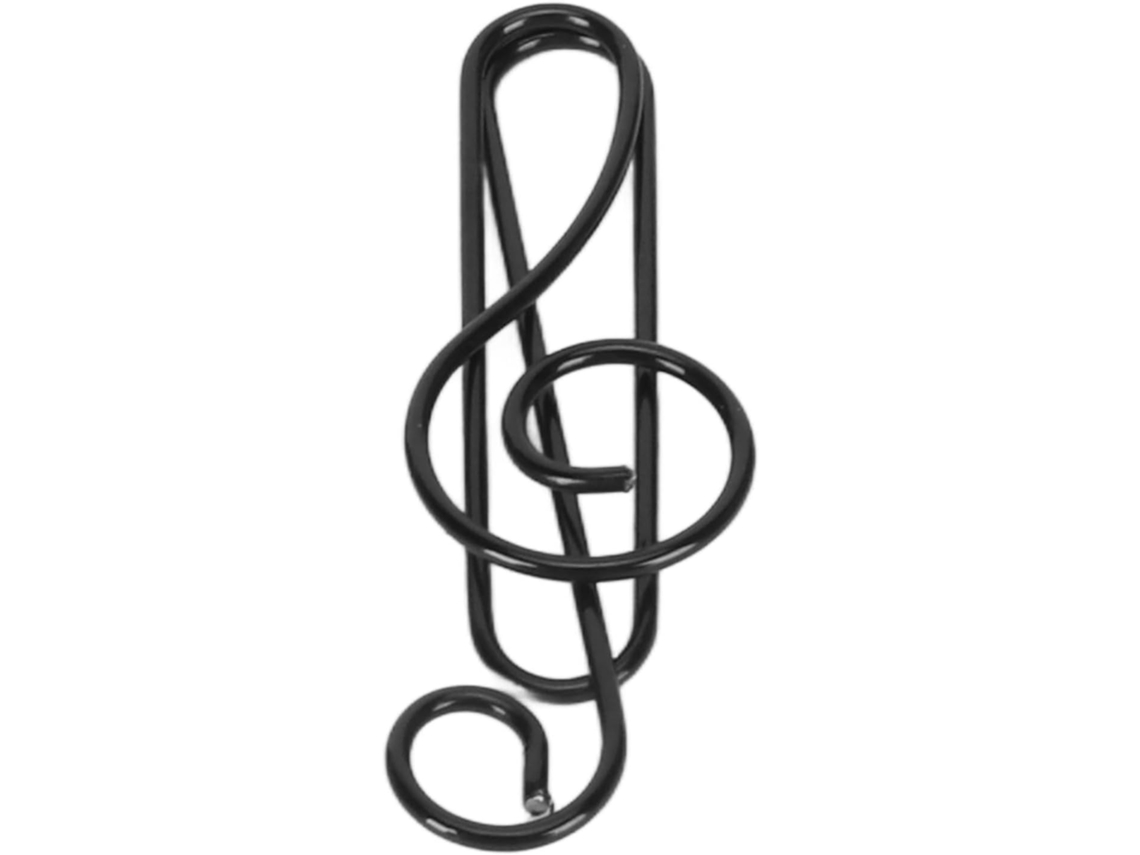 Conjunto de 100 clipes de papel em formato de notas musicais, clipes de metal para computador, mesa, escola, caderno, pretos.