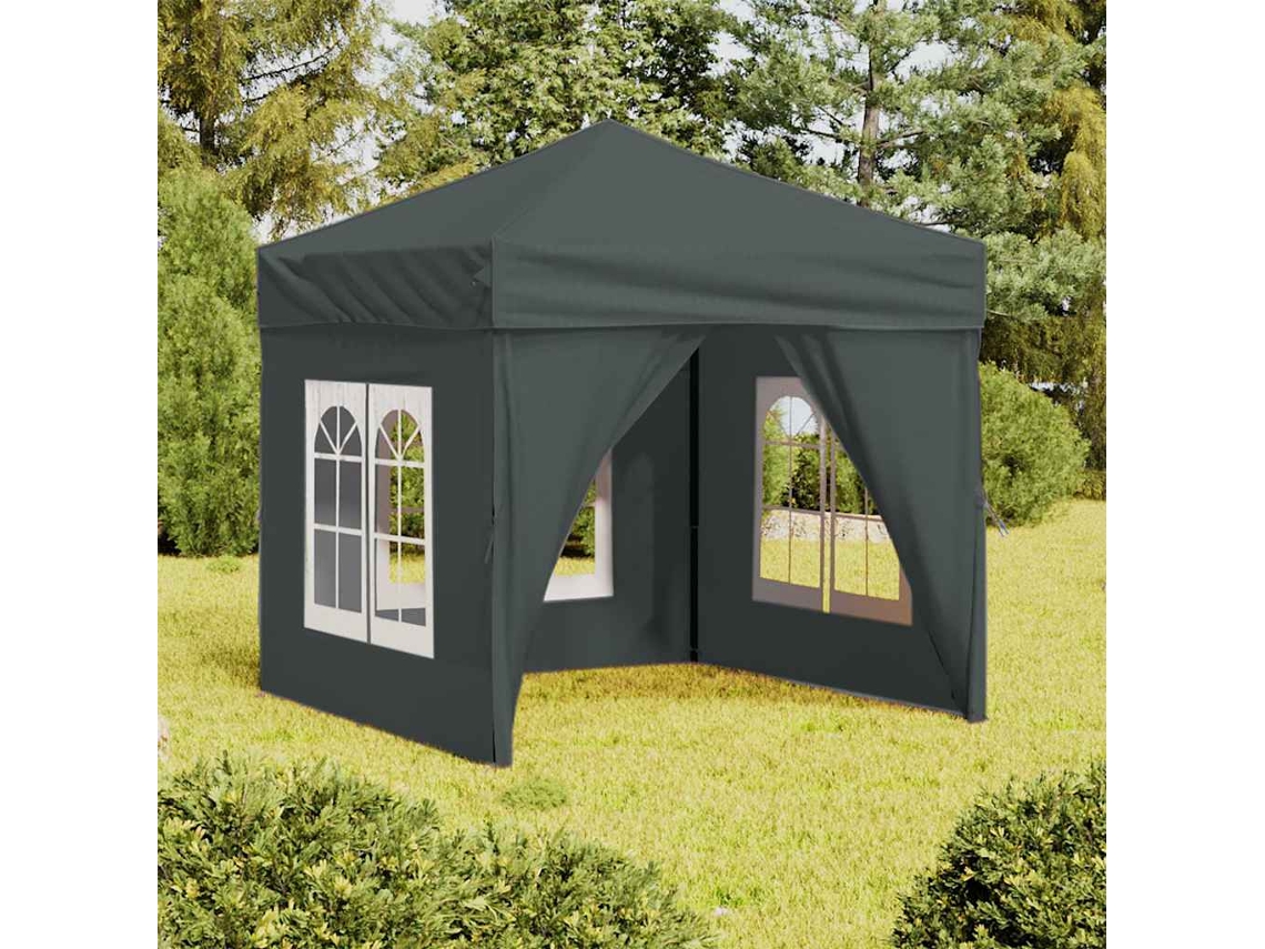Vidaxl Tenda Para Festas Dobrável Com Paredes Laterais 2x2 M Antracite