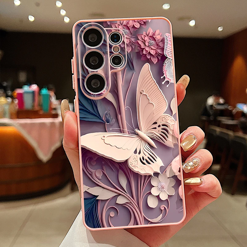 Capa Magnética Para Celular Samsung Com Estampa De Borboleta (rosa)