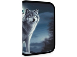 Bolsa dupla Wolf Under Moon para pequenas ferramentas, bolsa de armazenamento multiuso com zíper, bolsa de viagem.