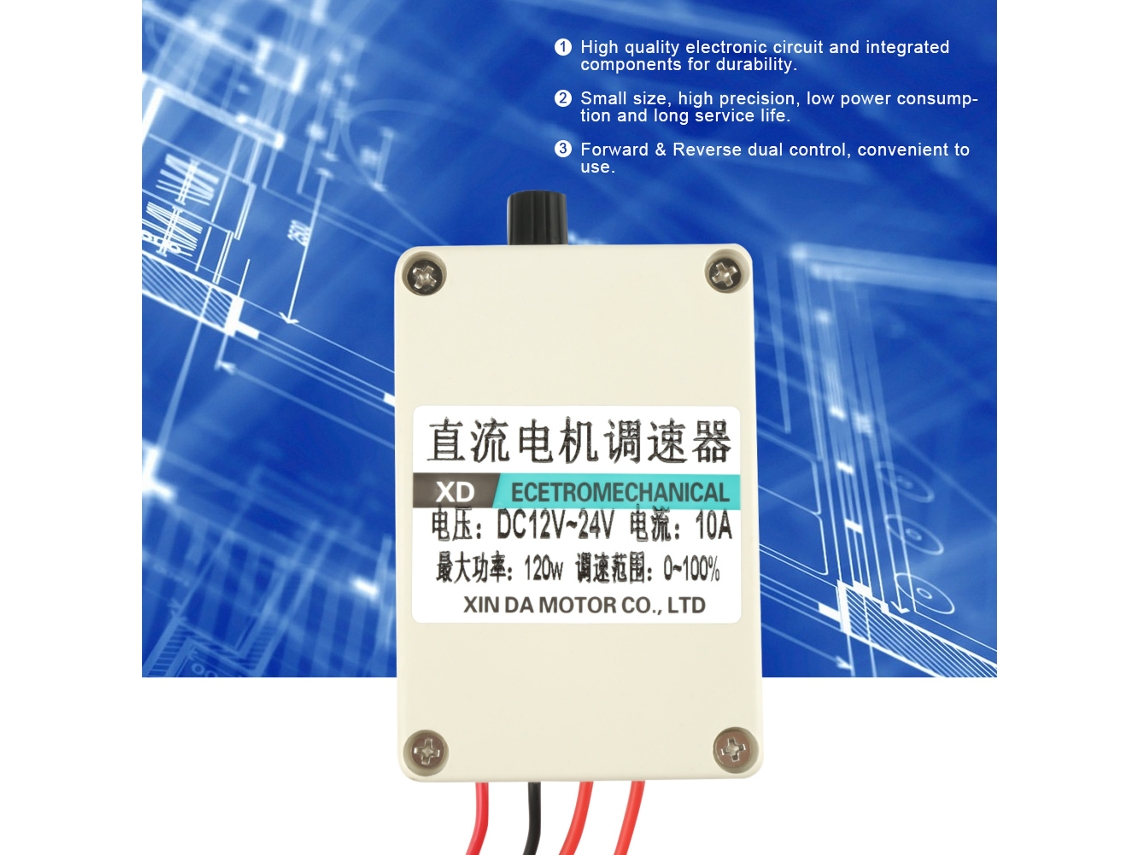 Controlador de Velocidade Motor Dc 12 24v Bidirecional