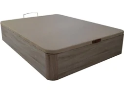 Sommier com Arrumação LOURINI Sion Cinza (190x37x140cm - Madeira Roble - Castanho - Elevatório)