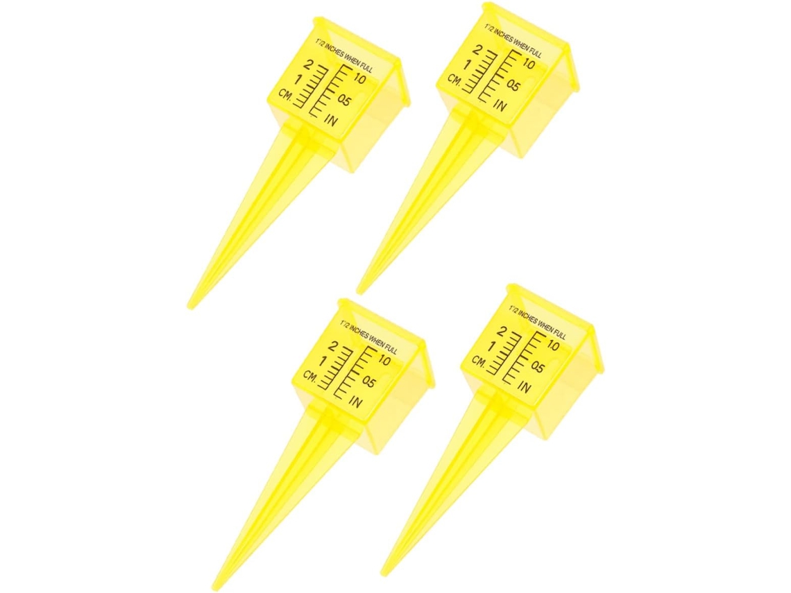 Kit de 4 Pluviômetros Inoomp, em Plástico com Superfície Lisa, Robustos e Duráveis, para Uso Externo em Jardins e CHABERLU