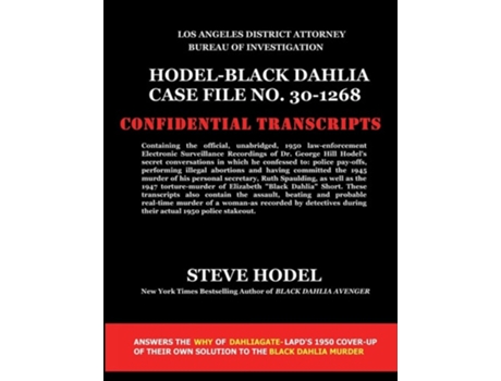 Livro Hodel-black Dahlia Case File No. 30-1268 De Steve Hodel (inglês)