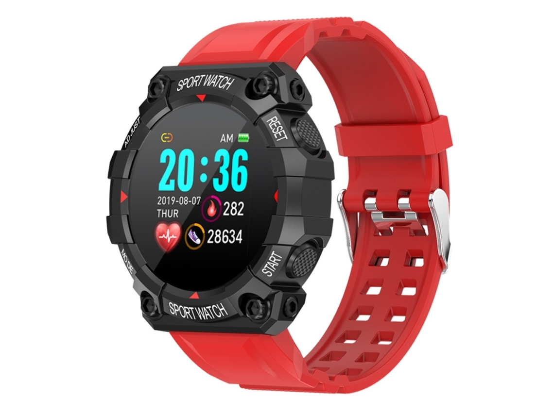 Pulseira Inteligente Redonda Com Tela Colorida, Monitoramento De Frequência Cardíaca, Smartwatch Esportivo Com Frequência Cardíaca (vermelha)