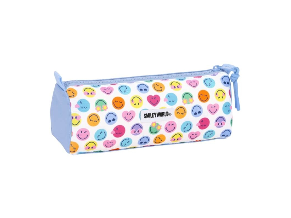 Estojo Escolar Rectangular Reciclado Smiley World Joyful Azul