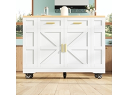 Ilha De Cozinha Moderna,armário De Cozinha,buffet Com Design Em Madeira,mesa Multifuncional Com Espaço Para Armazenamento,branco Mega Echo Trade Shop
