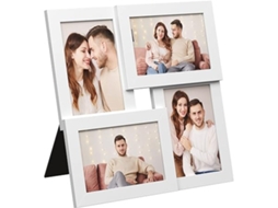 Porta retratos Múltiplos com Espaço para 4 Fotografias, Dimensões 10 X 15 Cm, Vitrina Painel de Vidro, Ergonômico, Uso Diário STELASPLEN