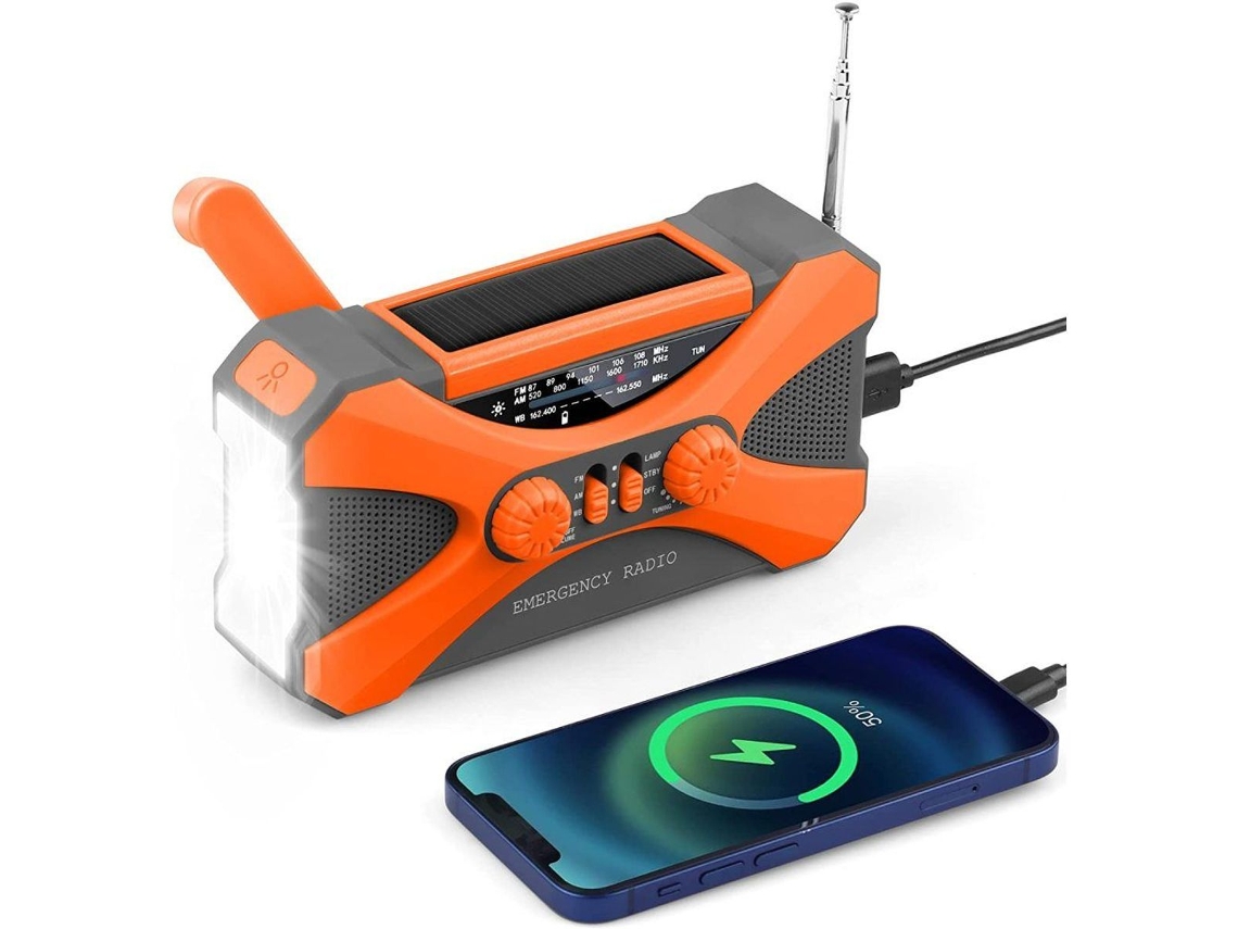 Rádio Solar De Emergência 2022 Com Manivela, Rádio Portátil De 10.000 Mah Com Manivela. Brilvibera