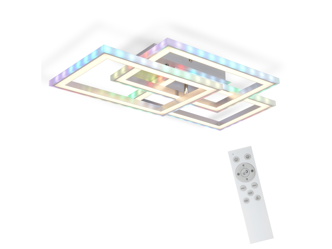 Nettlife Led Luz De Teto Rgb Regulável Moderna Lâmpada Do Quarto Com Controlo Remoto 45 W Geométrica Para Sala Estar Jantar