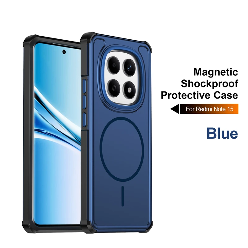 (azul, Redmi Note 15 Pro 5g) Capa De Carregamento Magnética Fosca Luxuosa E Durável, Que Oferece Proteção Completa Contra Quedas.