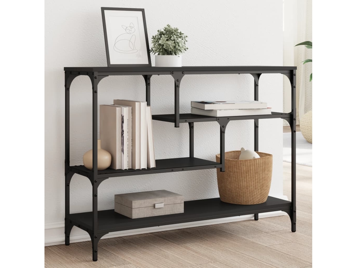 Vidaxl Mesa Consola 100x30x75 Cm Derivados De Madeira Preto