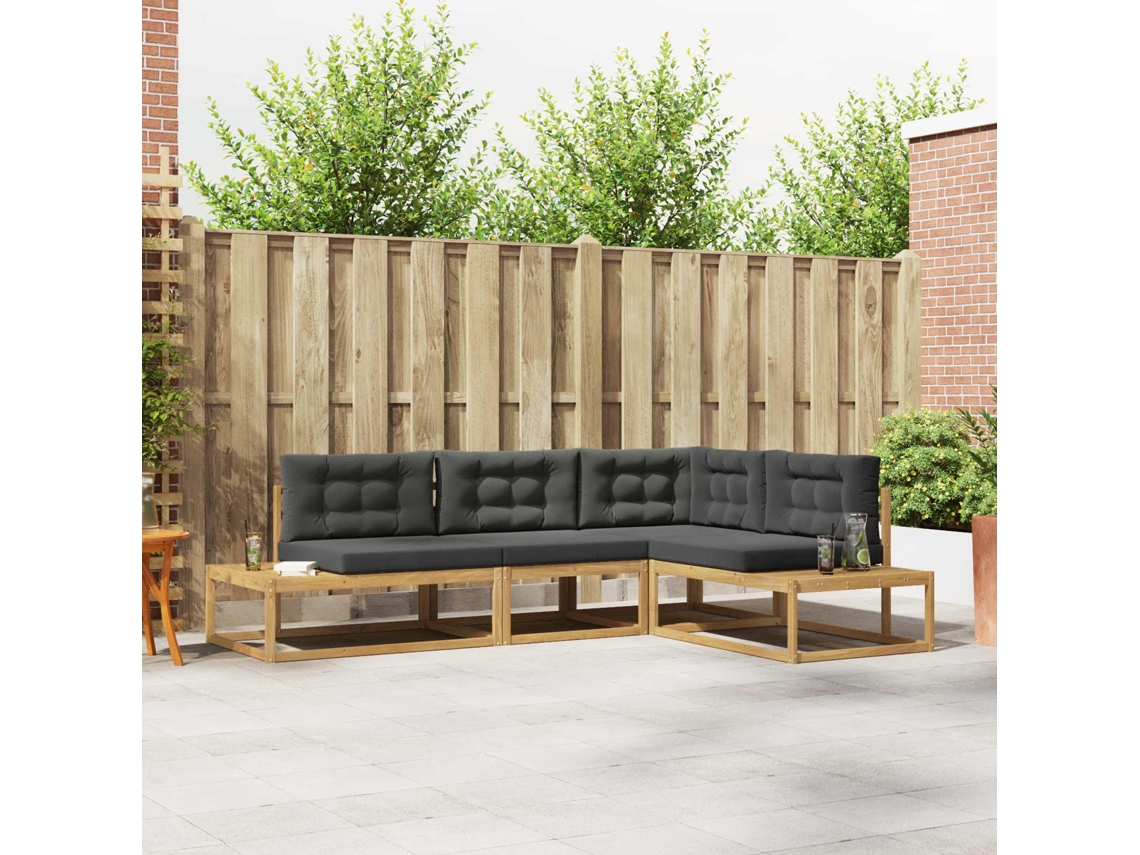 Vidaxl Conjunto De Sofás Para Exterior Branco 277,5 X 198,5 X 73 Cm