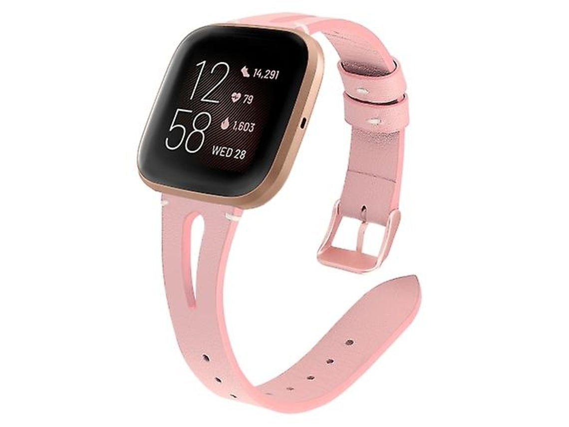 Lurelia Pulseira, Compatível Com Fitbit Versa 2 De Couro Rosa