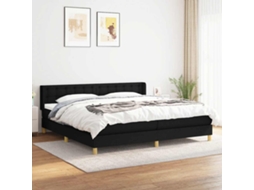 Vidaxl Cama com Molas/colchão 200x200 Cm Tecido Preto