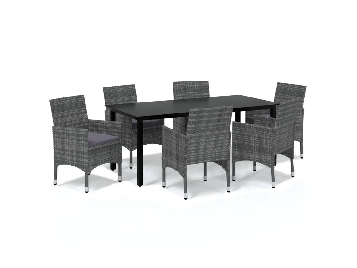 Dining Set, Dining Sets Vidaxl Cinzeto Rattan / Vime (190 Cm Table Length)