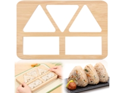 Molde Para Onigiri Com 5-furos, Molde 3em 1de Bambu Para Bolinhos De Arroz, Moldes Antiaderentes, Kit Triangular Para