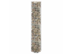 Vidaxl Canteiro Elevado/cesto Gabião Em Poste Ø30x150 Cm Aço Galvaniz.