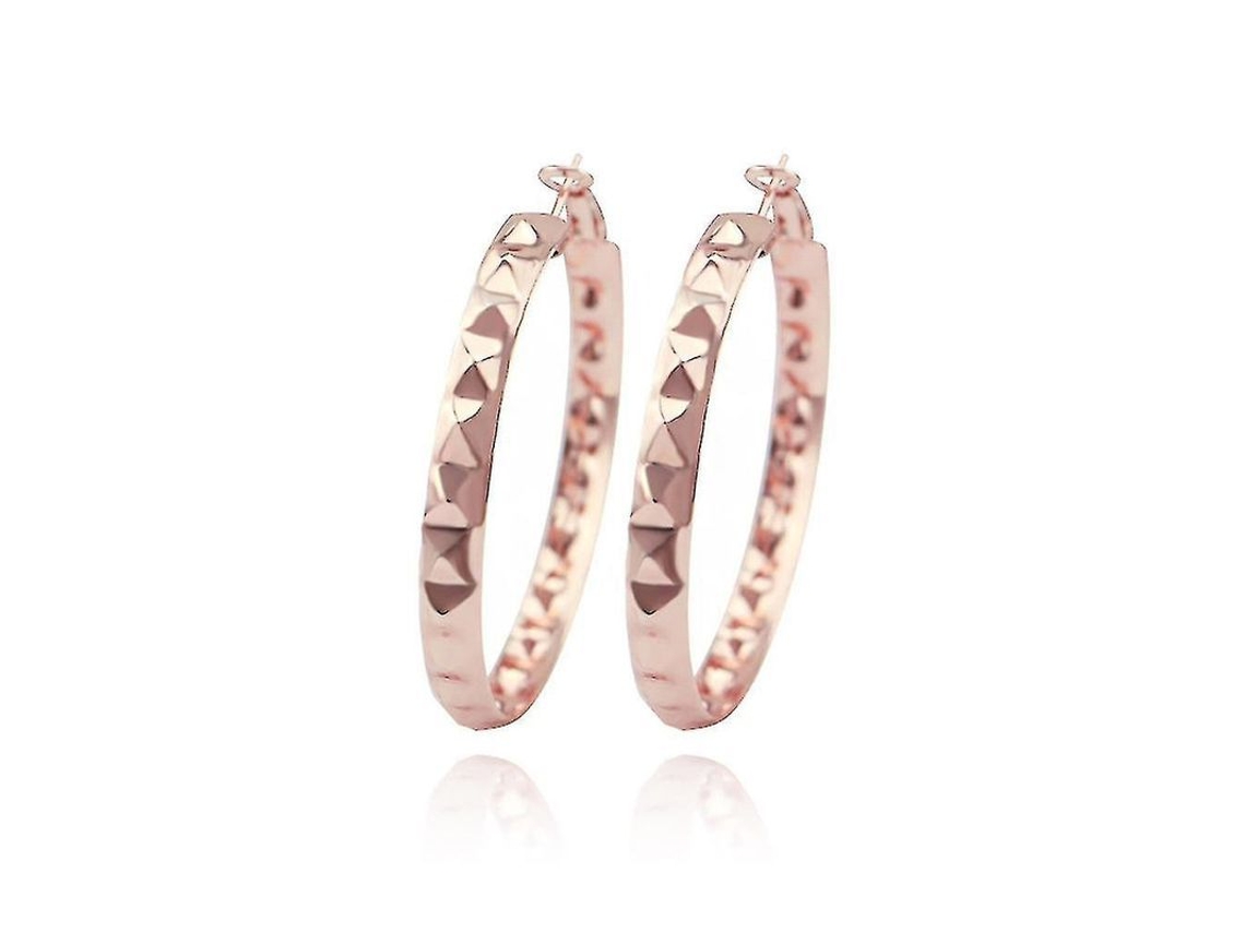 2026 aros Grandes de Bambú Hmwy Mujer Color Oro Rosa Diámetro Exterior 55mm Peso 9g Con Bolsa