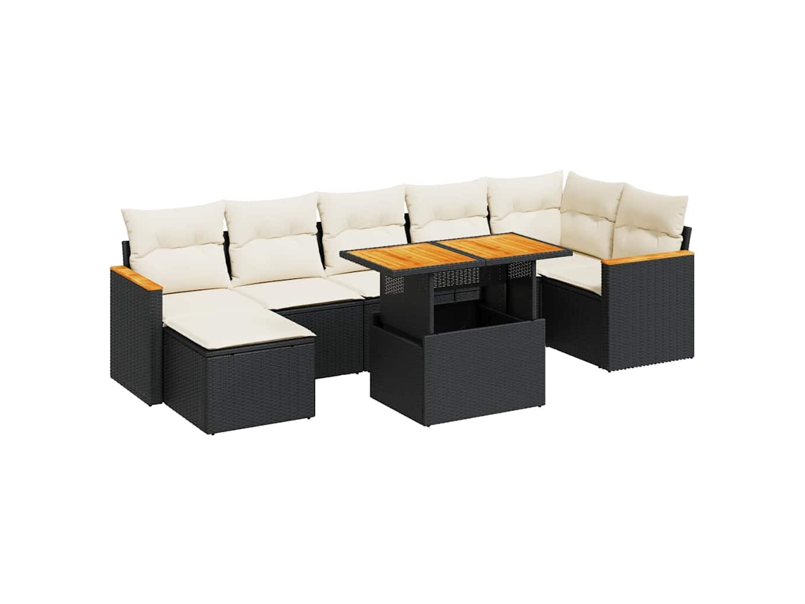 Garden Sofa Set, Garden Sofa Sets Vidaxl Preto Rattan / Vime (n/a)