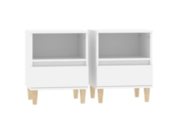 Bedside Cabinet, Bedside Cabinets Vidaxl Branco Madeira Processada (n/a)