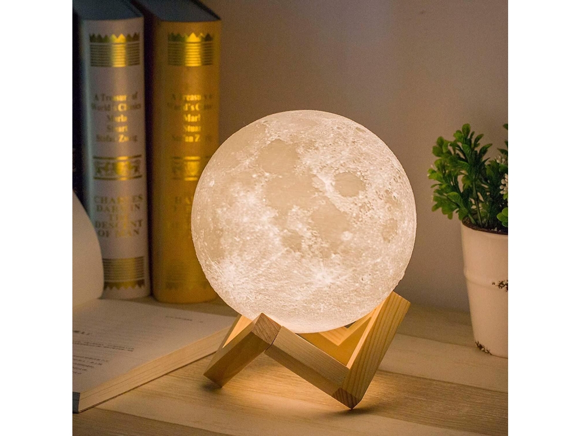 Luminária De Lua Em 3d, Tamanho 5,9 Polegadas, Com Controle Por Toque E Carregamento Usb-zscy